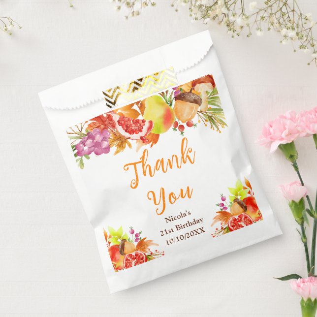 Autumn Fall Harvest Birthday Thank You Favour Bags (Sealed)