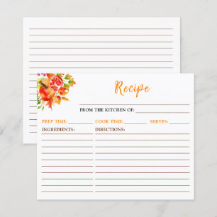 Autumn Fall Harvest Recipe Card