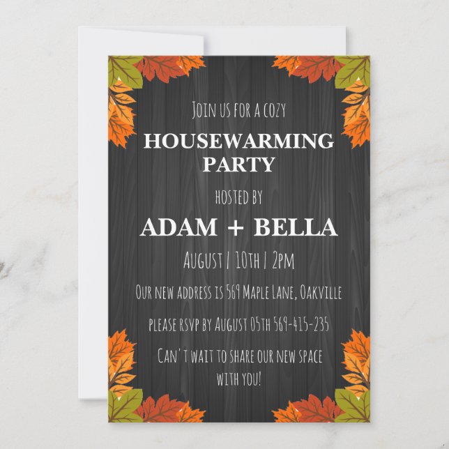 autumn fall housewarming invitations (Front)