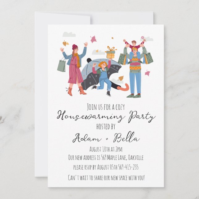 autumn fall housewarming invitations (Front)