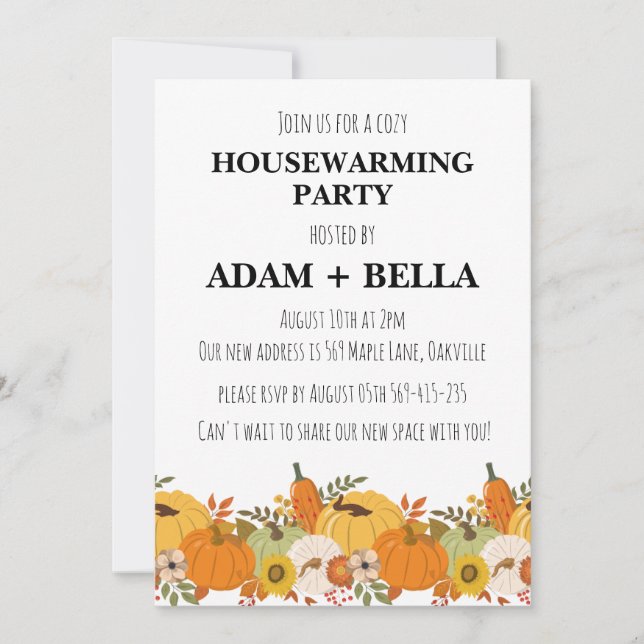 autumn fall housewarming invitations (Front)