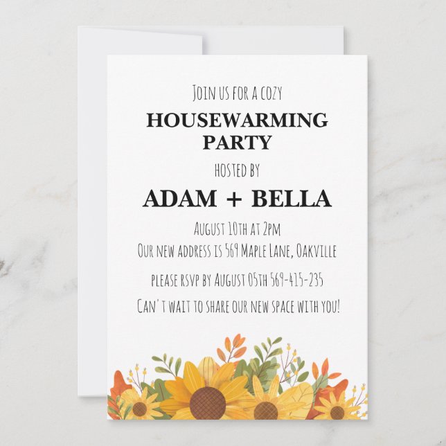 autumn fall housewarming invitations (Front)