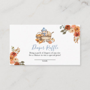 Autumn Fall in Love Bear Baby Shower Diaper Raffle Enclosure Card