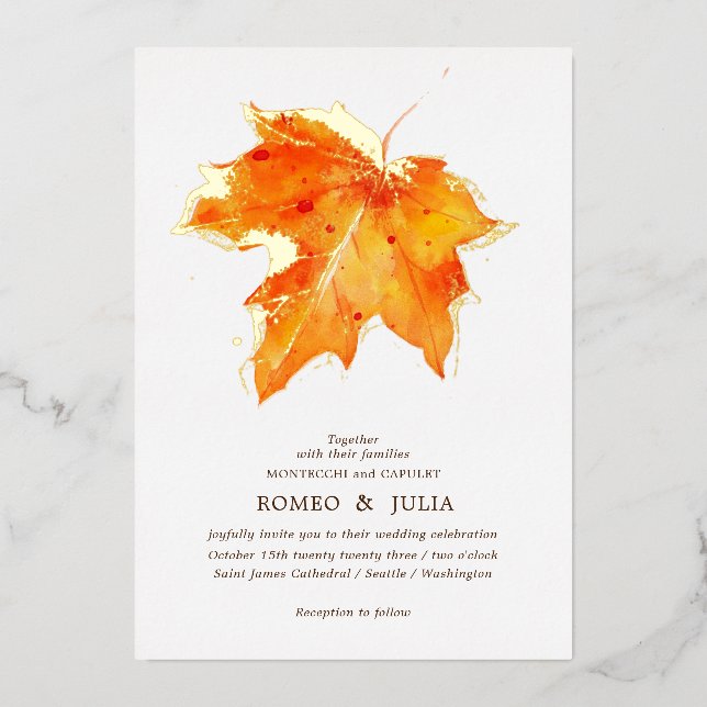 Autumn Fall in Love Front and Back Wedding (Front)