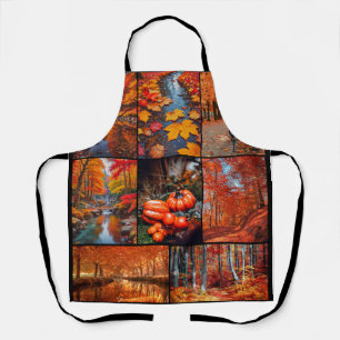 Autumn Fall Landscape Photo Collage Art Apron