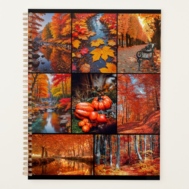 Autumn Fall Landscape Photo Collage Art Planner (Front)