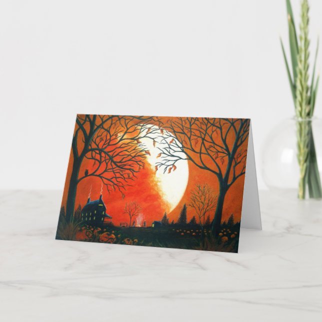 Autumn,fall,landscape,seasonal,leaves,pumpkins Card (Front)
