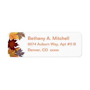 Autumn Fall Leaf Address Labels