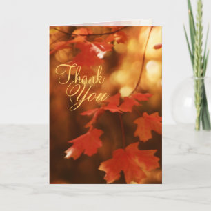 Autumn Fall Leaf Thank You Greeting Card