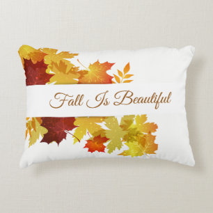 Autumn Fall Leaves Accent Pillow