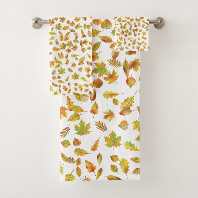 Autumn Fall Leaves Bath Towel Set (Insitu)
