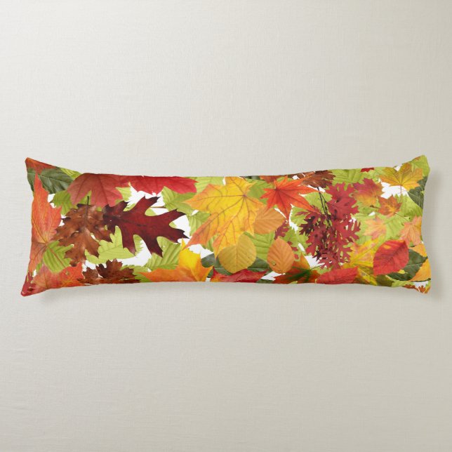 Autumn Fall Leaves Body Cushion (Front)