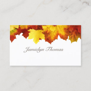 Autumn Fall Leaves Business Card Design