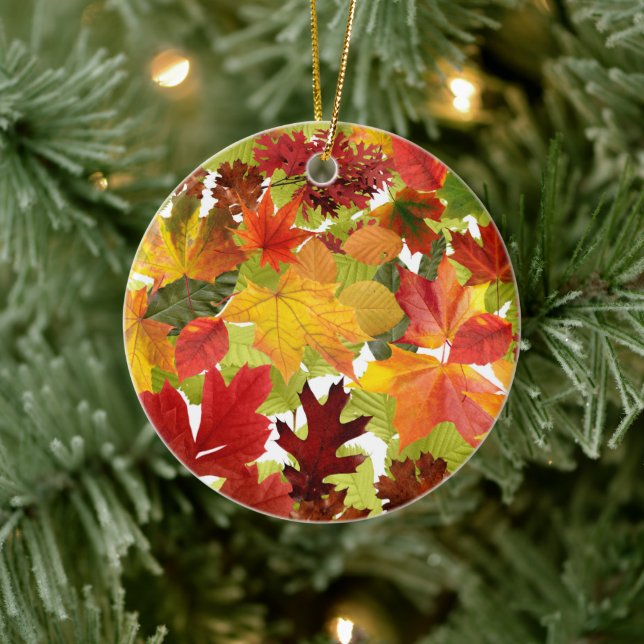 Autumn Fall Leaves Ceramic Tree Decoration (Tree)