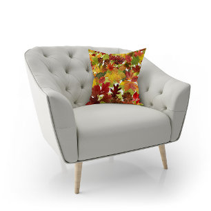 Autumn Fall Leaves Cushion