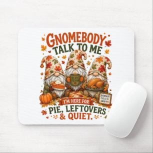 Autumn Fall Leaves Introvert Gnomes Thanksgiving Mouse Mat