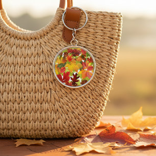Autumn Fall Leaves Key Ring