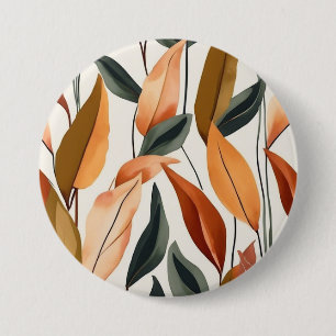 Autumn Fall Leaves Nature Leaf Abstract Autumnal 7.5 Cm Round Badge