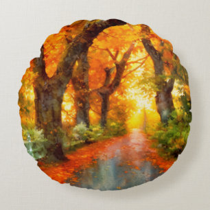 Autumn/Fall/Leaves/nature Round Cushion