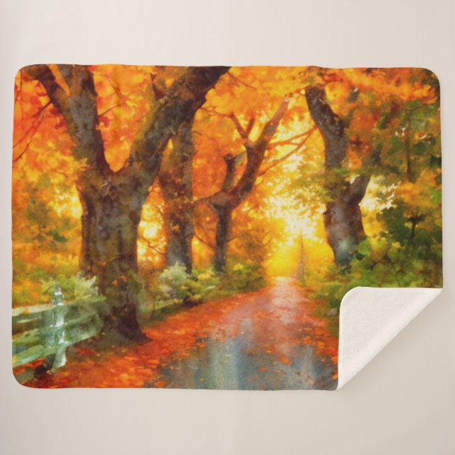Autumn/Fall/Leaves/nature  Sherpa Blanket (Front (Horizontal))