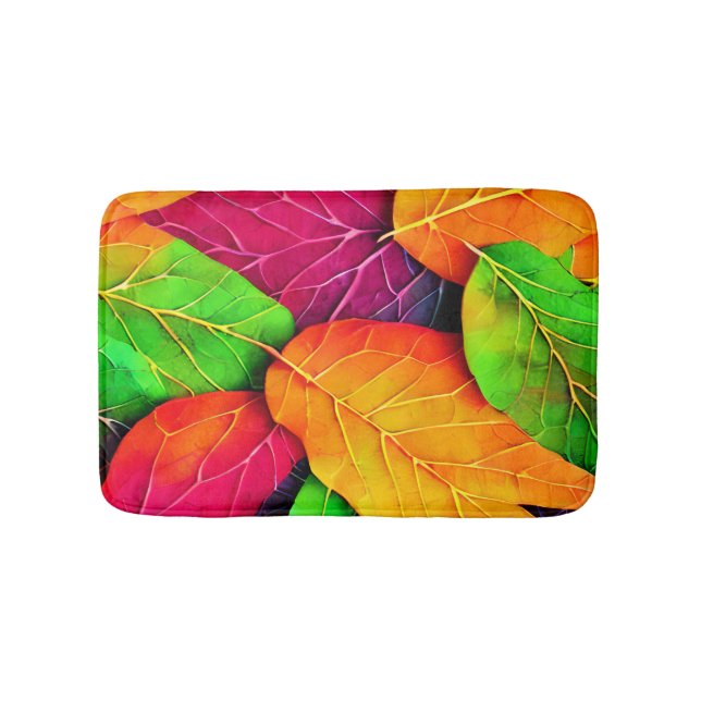 Autumn Fall Leaves Pattern   Bath Mat (Front)