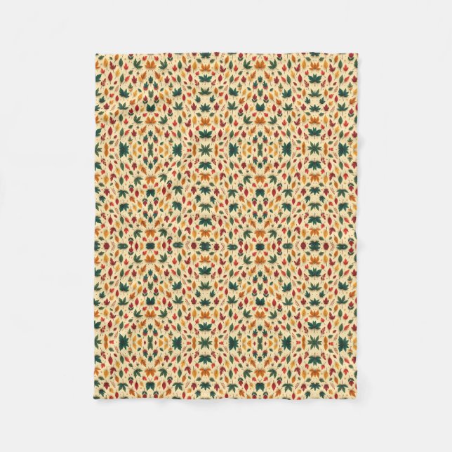 Autumn Fall Leaves Pattern Blanket (Front)