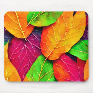 Autumn Fall Leaves Pattern Mouse Mat
