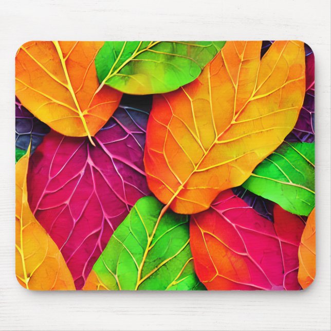 Autumn Fall Leaves Pattern   Mouse Mat (Front)