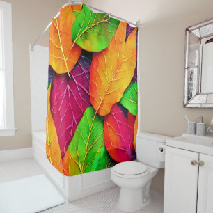 Autumn Fall Leaves Pattern   Shower Curtain