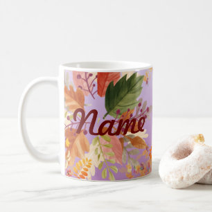 Autumn Fall Leaves Personalised Coffee Mug, Cup