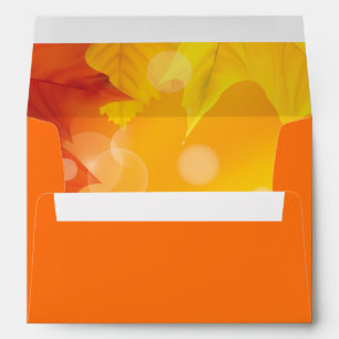 Autumn Fall Leaves Plain Orange Envelopes