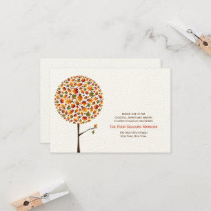 Autumn Fall Leaves Pop Tree Wedding Reception Invitation