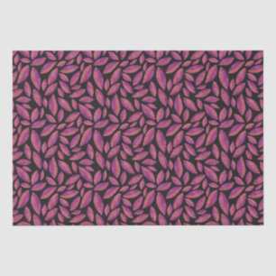 Autumn Fall Leaves Purple & Black Tissue Paper