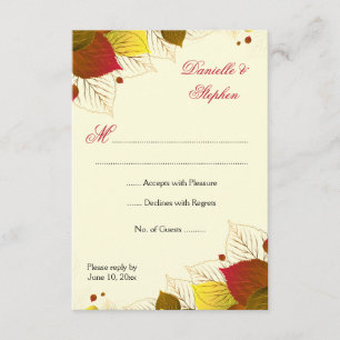 Autumn Fall Leaves RSVP Response Card
