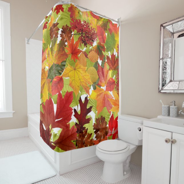 Autumn Fall Leaves Shower Curtain (In Situ)