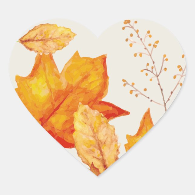 Autumn Fall Leaves Sticker Seal (Front)
