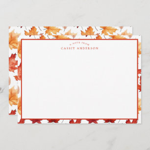 Autumn Fall Leaves Terracotta Brown Boho Pattern Card