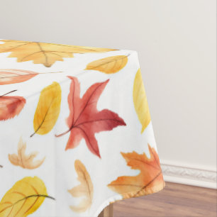 Autumn Fall Leaves Terracotta Brown Boho Pattern  Tablecloth