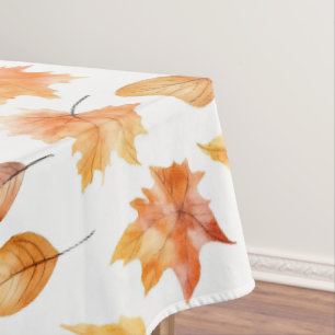 Autumn Fall Leaves Terracotta Brown Boho Pattern  Tablecloth