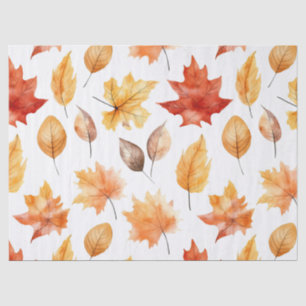 Autumn Fall Leaves Terracotta Brown Boho Pattern  Tissue Paper
