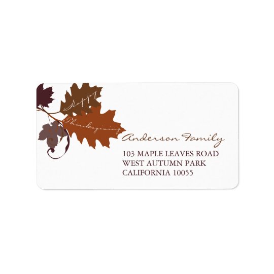 Autumn Fall Leaves Thanksgiving Address Labels