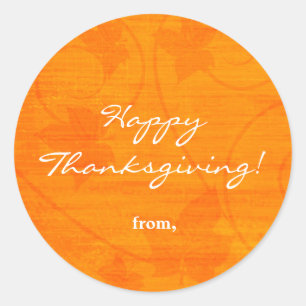Autumn Fall Leaves Thanksgiving Orange Sticker
