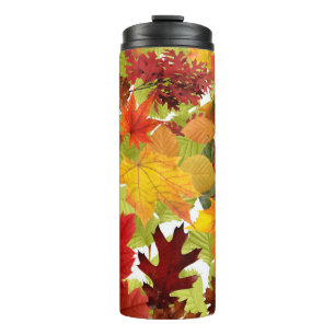 Autumn Fall Leaves Thermal Tumbler