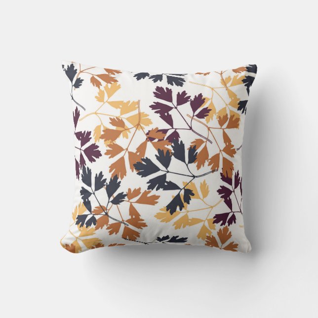 Autumn Fall Leaves Throw Pillow (Front)