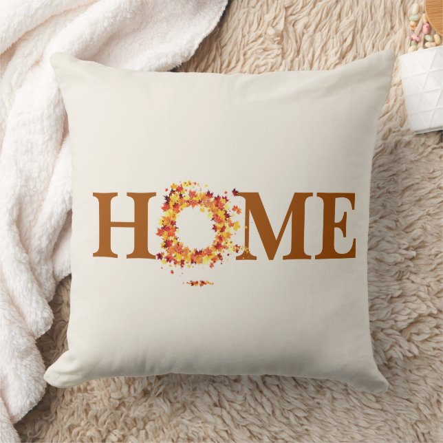 Autumn Fall Leaves Throw Pillow (Blanket)