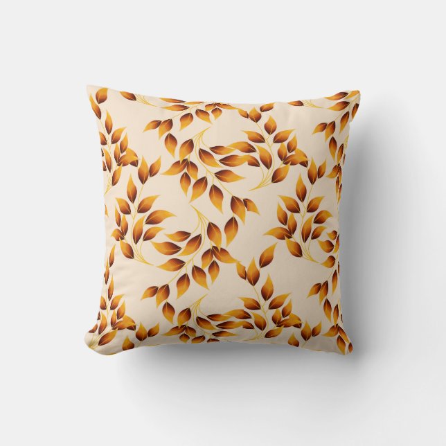 Autumn Fall Leaves Throw Pillow (Front)