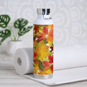 Autumn Fall Leaves Water Bottle