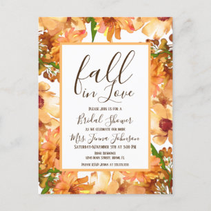 Autumn Fall Love Greenery Bridal Shower Rustic Postcard