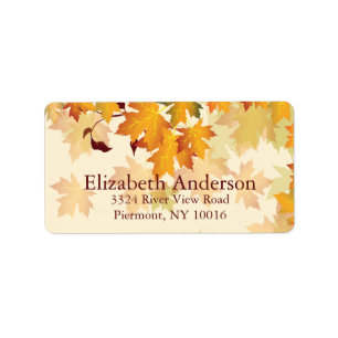 Autumn Fall Maple Leaves Bridal Shower Labels