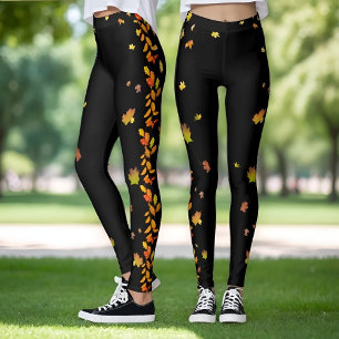 Autumn fall maple leaves LEGGINGS